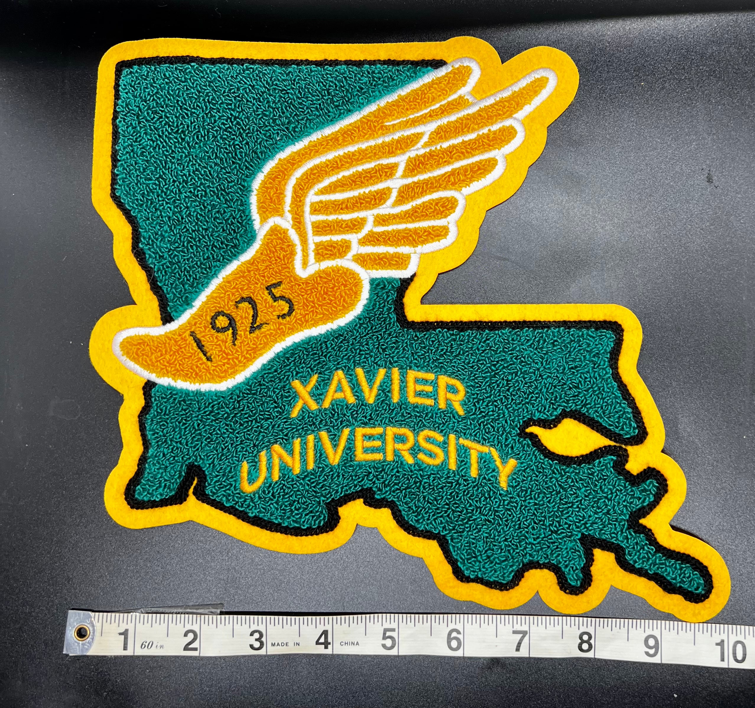 Xavier U of LA - Large State Outline w/ Mercury's Winged Foot